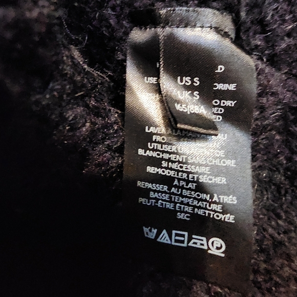 NWT Free People Icing V-Neck Fuzzy Eyelash Slouchy Soft Long Sleeve Sweater Blk - Picture 10 of 11